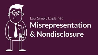 Misrepresentation and Nondisclosure  Contracts  Defenses amp Excuses [upl. by Ahseit]