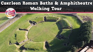 CAERLEON ROMAN BATHS amp AMPHITHEATRE WALES  Walking Tour  Pinned on Places [upl. by Torin912]