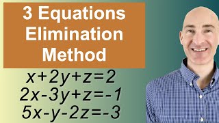 Solving Systems of 3 Equations Elimination [upl. by Ettennor]