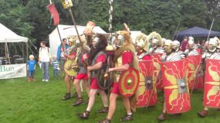 Roman Reenactment at the Amphitheatre in Caerleon Marching In [upl. by Shreeves]