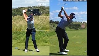 Justin Thomas golf swing  Long Iron faceon amp downtheline July 2017 [upl. by Barbour]