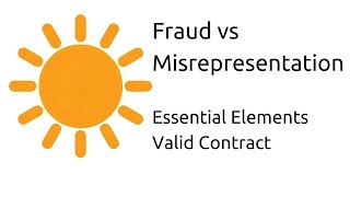 Fraud vs Misrepresentation  Other Essential Elements of a Valid Contract  CA CPT  CS amp CMA [upl. by Azmah]